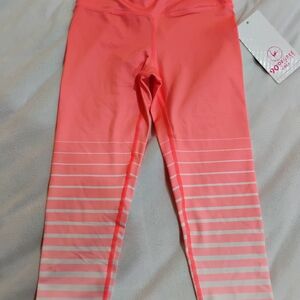 90 Degree By Reflex Kids Coral and White Leggings